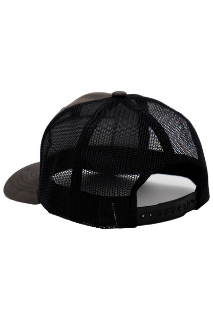 Rifle American Flag Oiled Faux Leather Trucker Hat