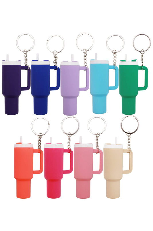 Vibrant Colorful Matte Tumbler Cup Key Chain
