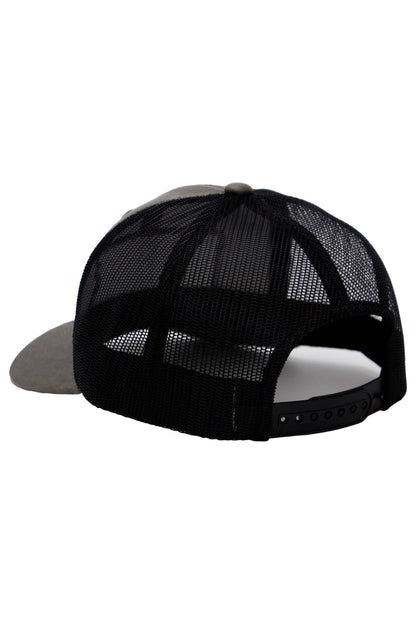 Rifle American Flag Oiled Faux Leather Trucker Hat