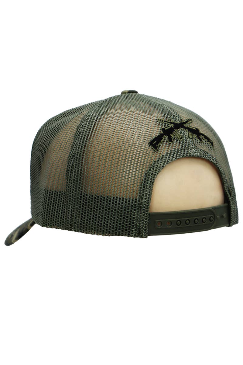 Cross Rifle American Flag Digital Camo Trucker Hat