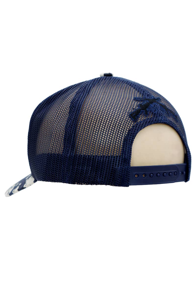 Cross Rifle American Flag Digital Camo Trucker Hat