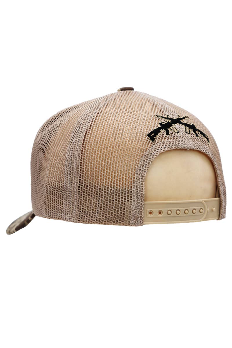 Cross Rifle American Flag Digital Camo Trucker Hat